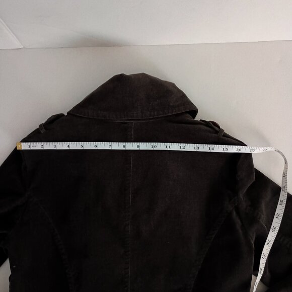 Tyler Boe Brown Corduroy Double Breasted Cropped Lined Jacket Women’s Size 8 - Picture 11 of 16